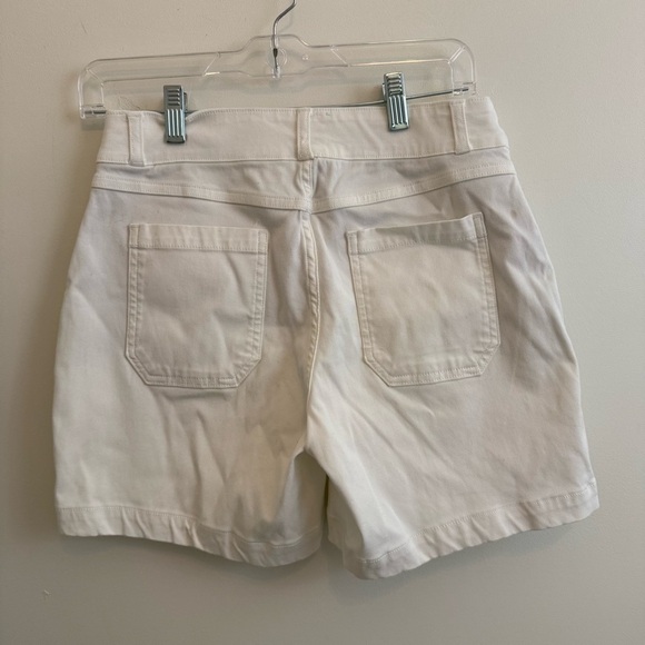 Spanx Stretch Twill Pull On Shorts Sz S White 5" Tummy Control Pockets 20358R - Picture 2 of 2